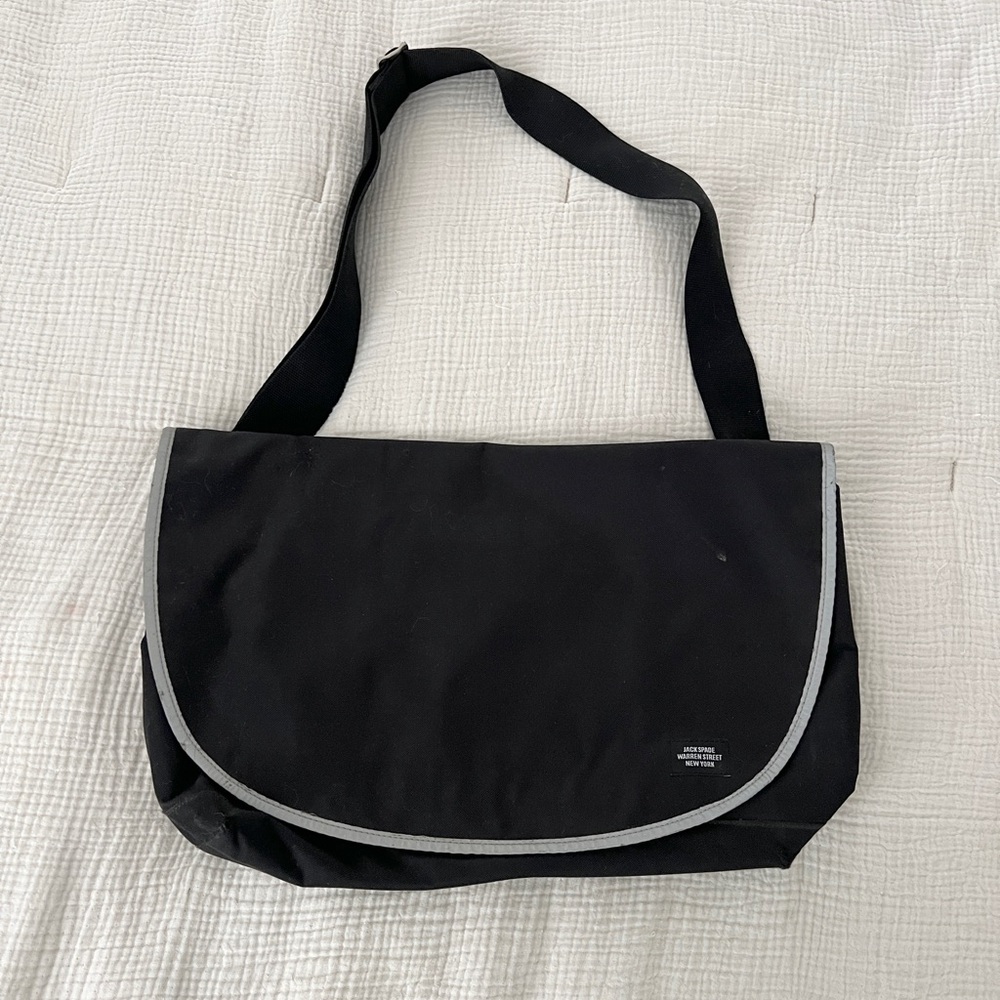 Jack Spade Black Messenger Bag *Flaw*
